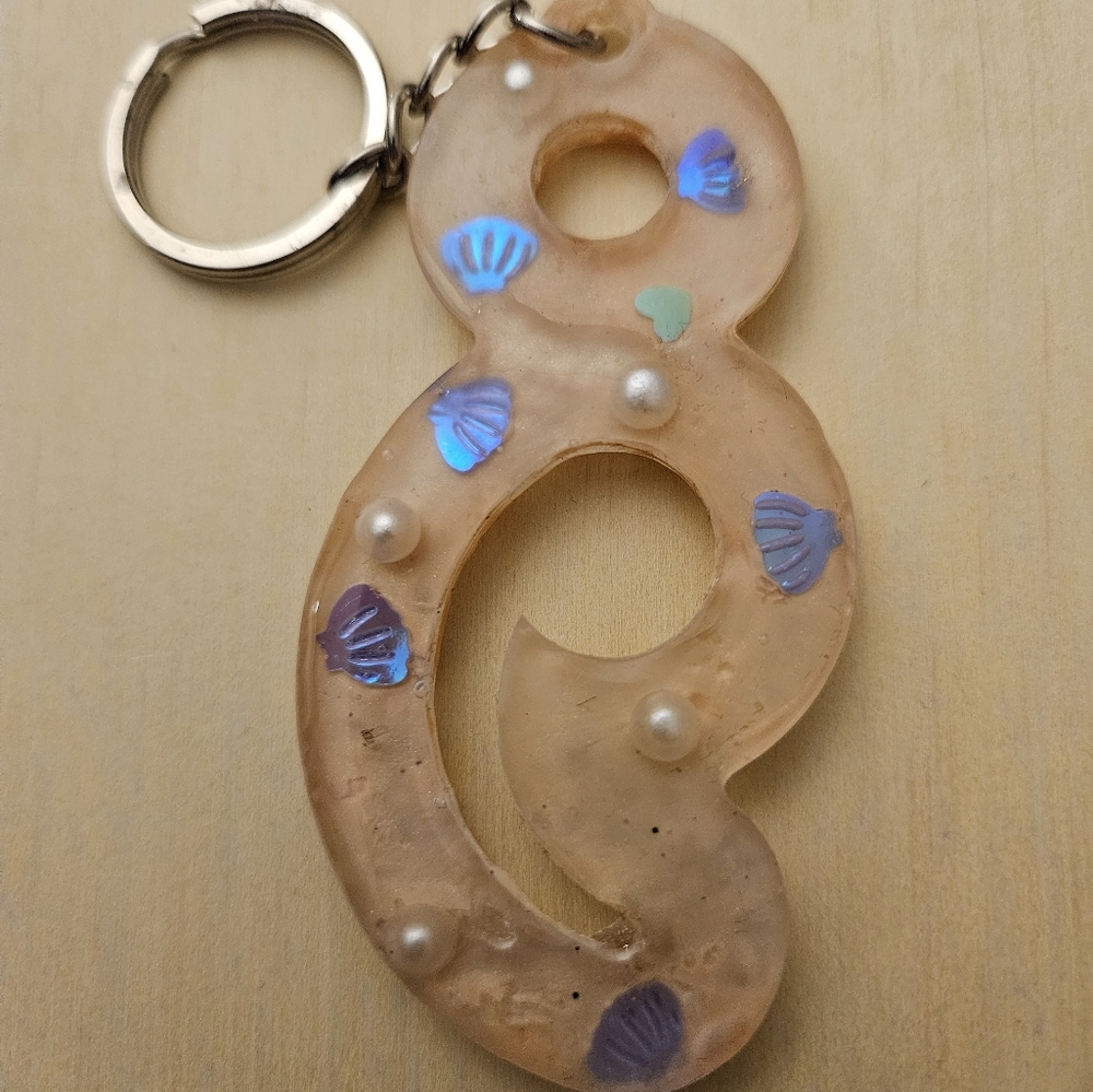 Tide pool inspired uv resin semi colon Keychain